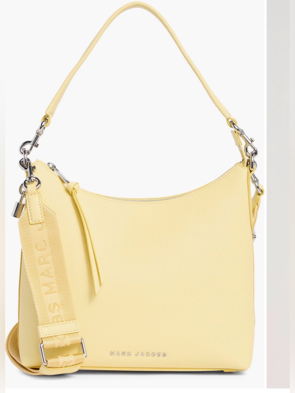 Marc Jacobs Pale Yellow Pebbled Leather Shoulder Hobo